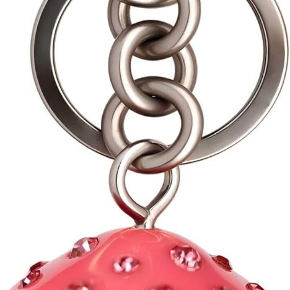Bag Charm Pink Mushroom Crystal Keychain for Handbags Purse Car Decor